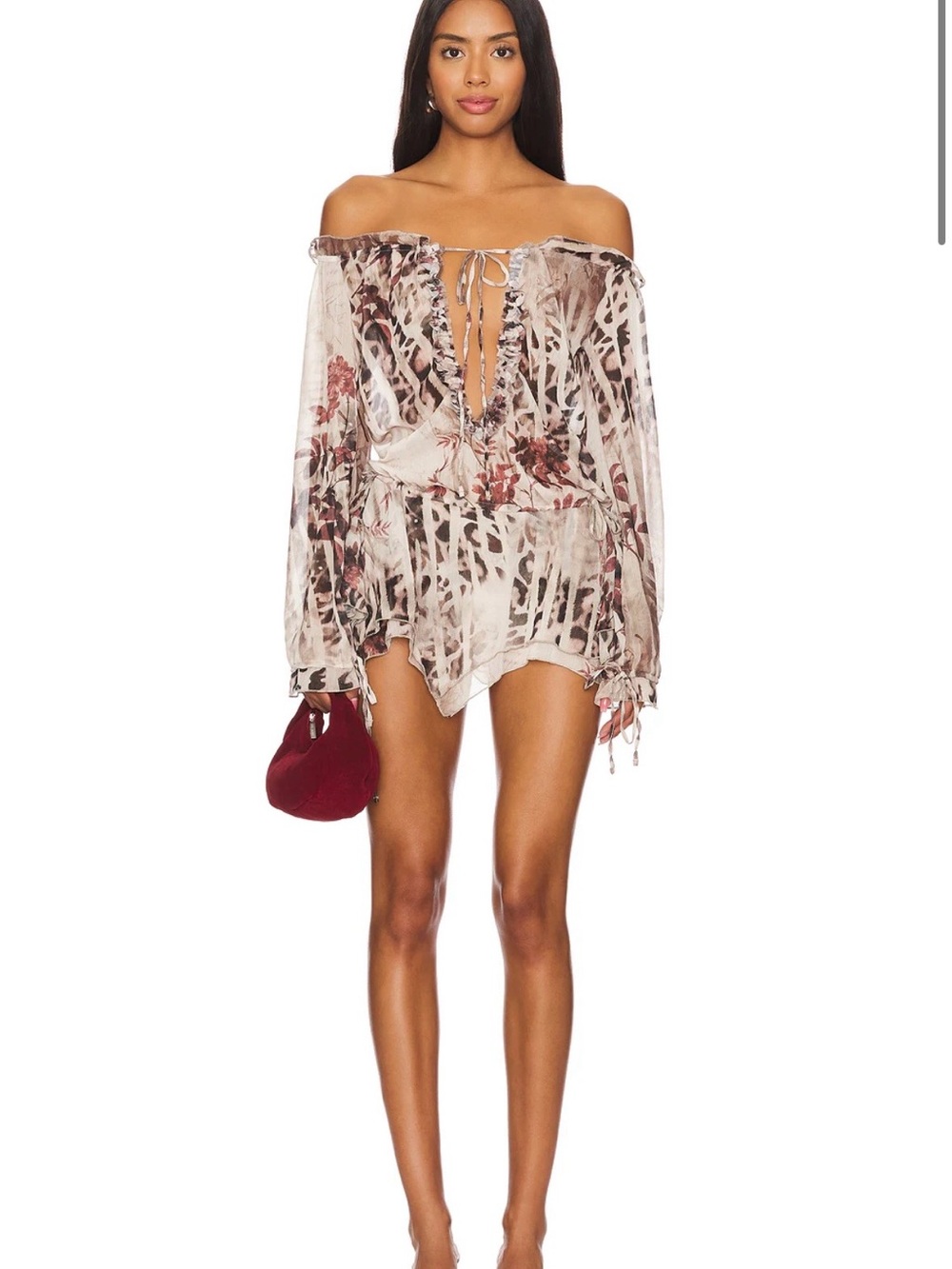 Jaded London Off-Shoulder Bardot Hank dress